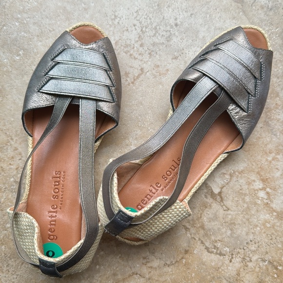 gentle souls Shoes - Gentle Souls by Kenneth Cole Lena Espadrilles Slip-on Sandals Leather Textile 8